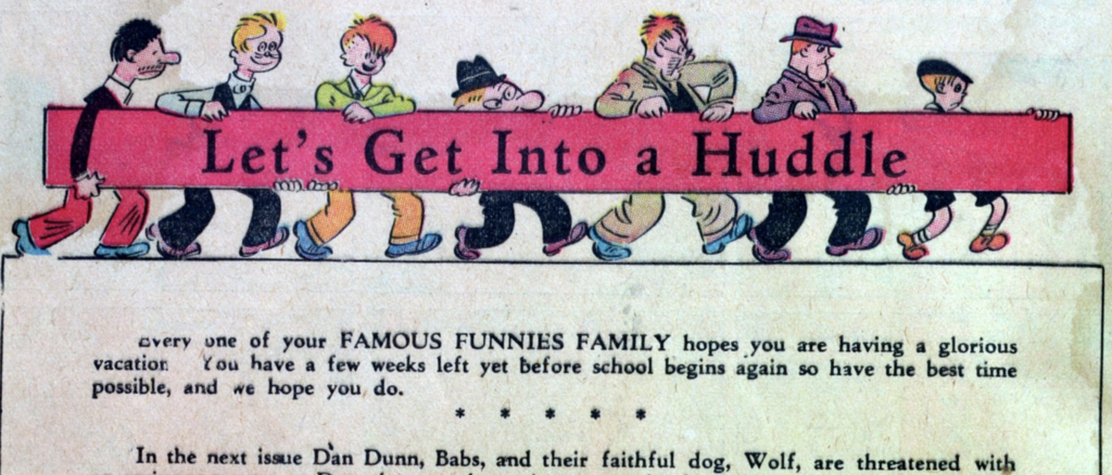 Editor's page from Famous Funnies #14, 1935