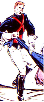 An image of Rex Cosmos from the strip "2023: Super Police" featured in More Fun Comics