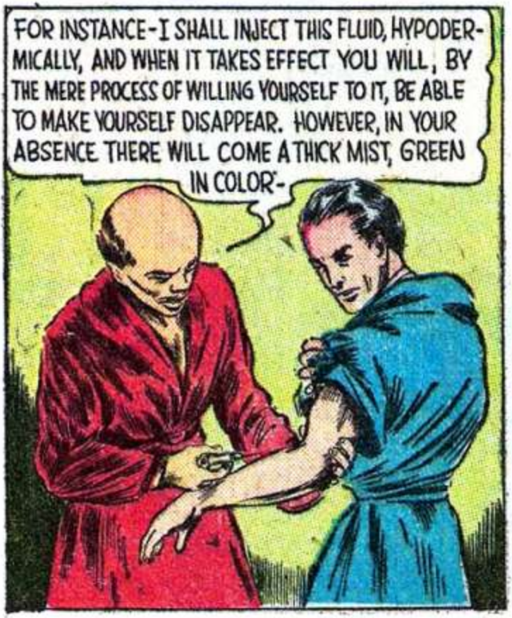 A panel from the Amazing Man story in Amazing Man Comics #5, August 1939.