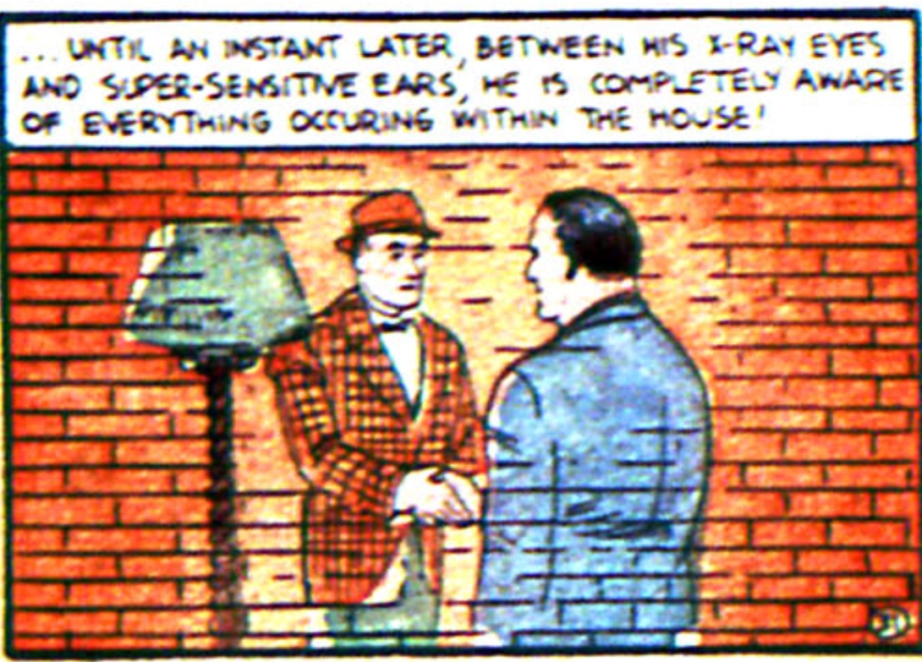 A panel from the Superman story in Action Comics #18, September 1939