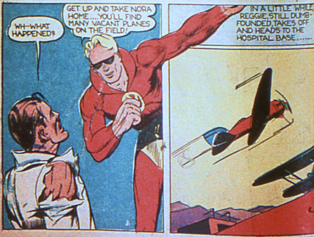 A panel from Wonder Man in Wonder Comics #1, March 1939