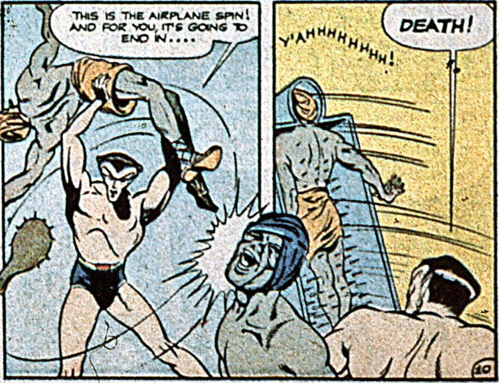 Namor kills a henchman in Marvel Mystery Comics #64, March 1945