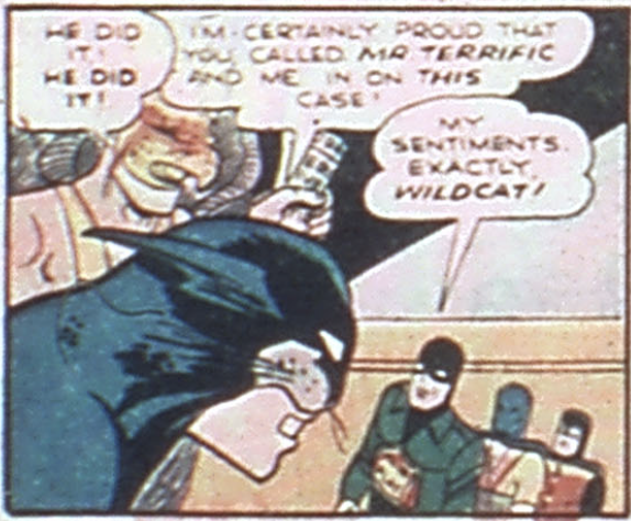 Two new members join the JSA in a panel from All Star Comics #24, February 1945
