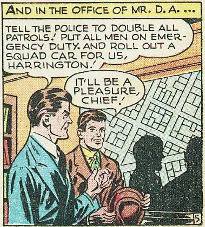 A panel from Mr. District Attorney #1, November 1947