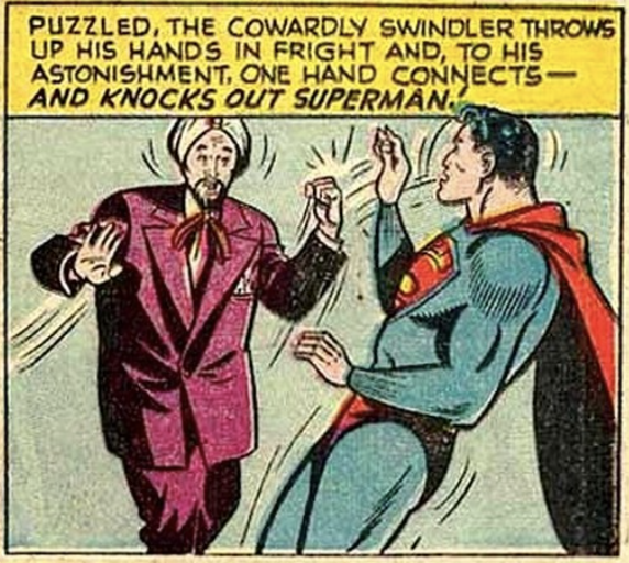 Superman first encounters kryptonite in Superman #61, September 1949