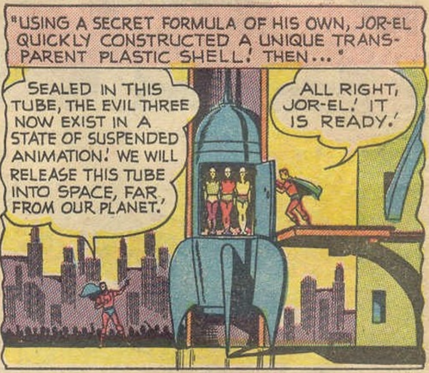 Kryptonian criminals being sentenced in Superman #65, May 1950