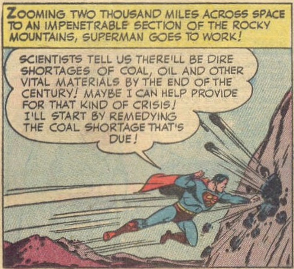 Superman finds a crap-ton of coal in Superman #66, July 1950