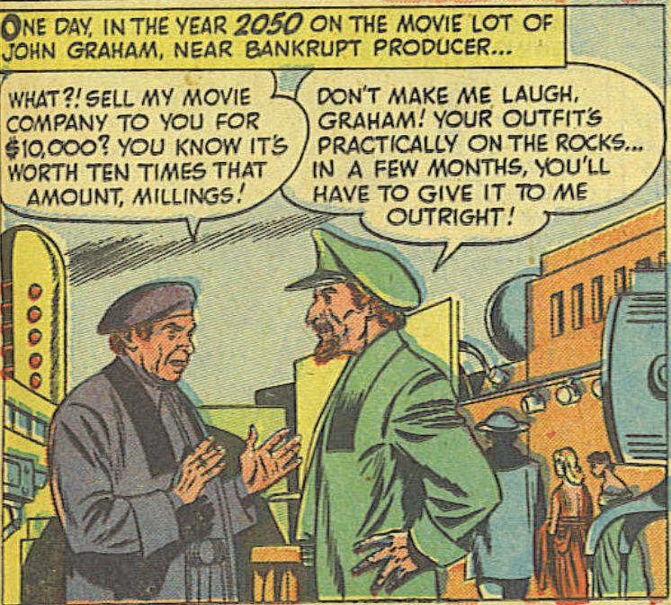 A panel from Tommy Tomorrow in Action Comics #149, August 1950