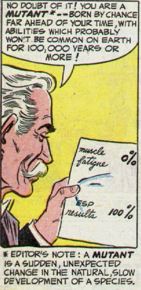 Adam Blake is a mutant, in Strange Adventures #9 (April 1951)