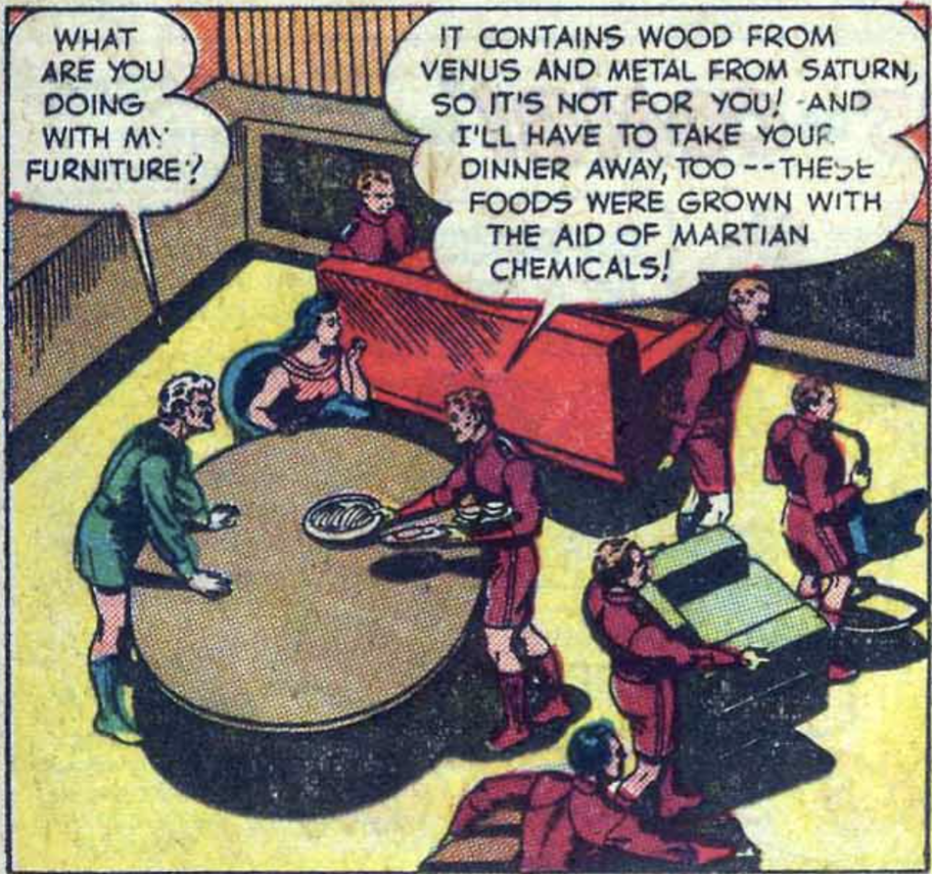 A panel from "The Man Who Stopped Space Flight" in Action Comics #167, February 1952