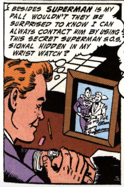 The first appearance of Jimmys watch in Superman's Pal, Jimmy Olsen #1 (July 1954)