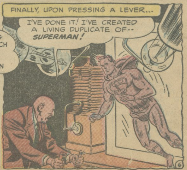 A panel from Action Comics #199, October 1954