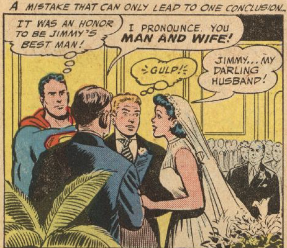 A panel from Superman's Pal, Jimmy Olsen #21, April 1957