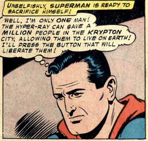 Superman makes a tough decision in Action Comics #242, May 1958