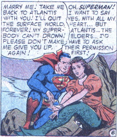 Superman asks Lori to marry him in Superman #135, Dec 1959