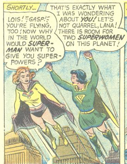 Lois and Lana as super-women in Lois Lane #17, March 1960