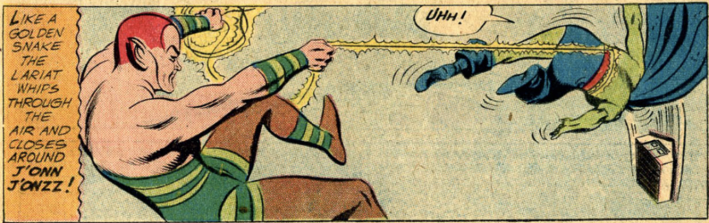 Amazo ties up the Martian Manhunter in Brave and the Bold #30, April 1960