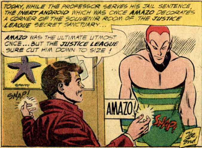 Snapper taunts Amazo in Brave and the Bold #30, April 1960