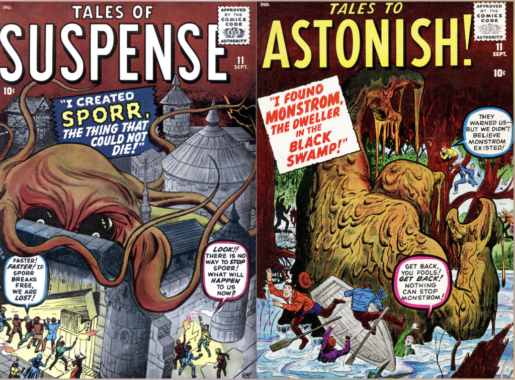 Marvel Monsters from covers of Atlas Comics in April 1960