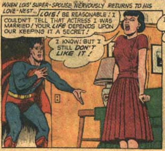 Superman arguing with Lois from Superman's Girlfriend Lois Lane #19, June 1960