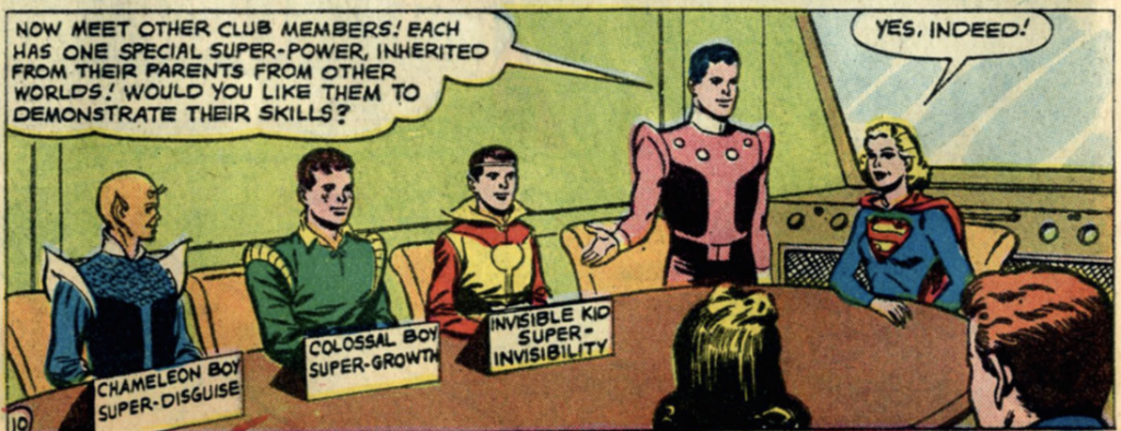 A panel showing new Legion members in Action Comics #267, June 1960