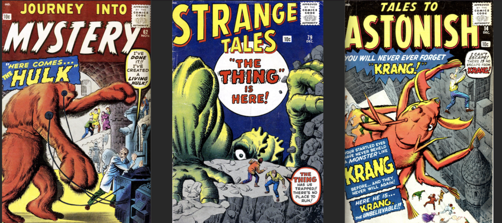 Marvel monsters from comics on sale in July 1960