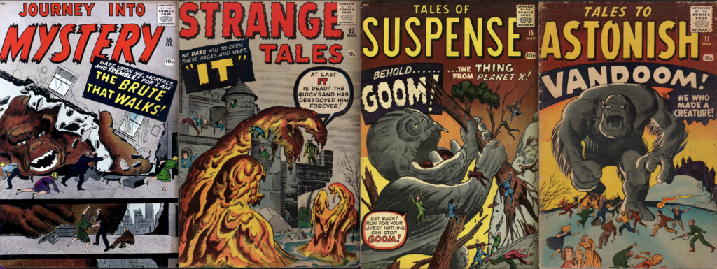 Marvel monsters from comics on sale in October 1960