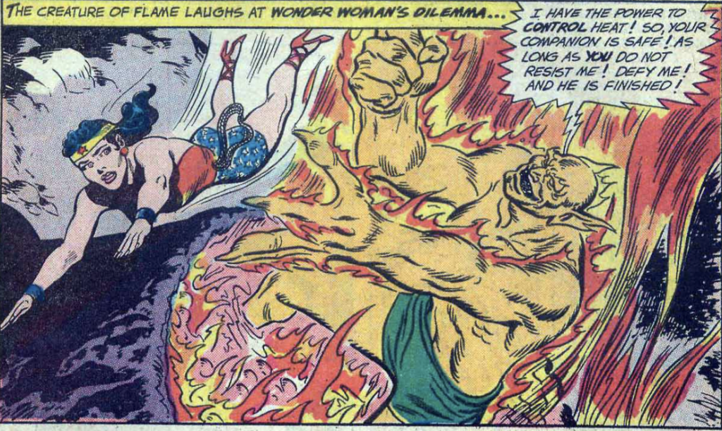 A panel of intense action in Wonder Woman #120, December 1960