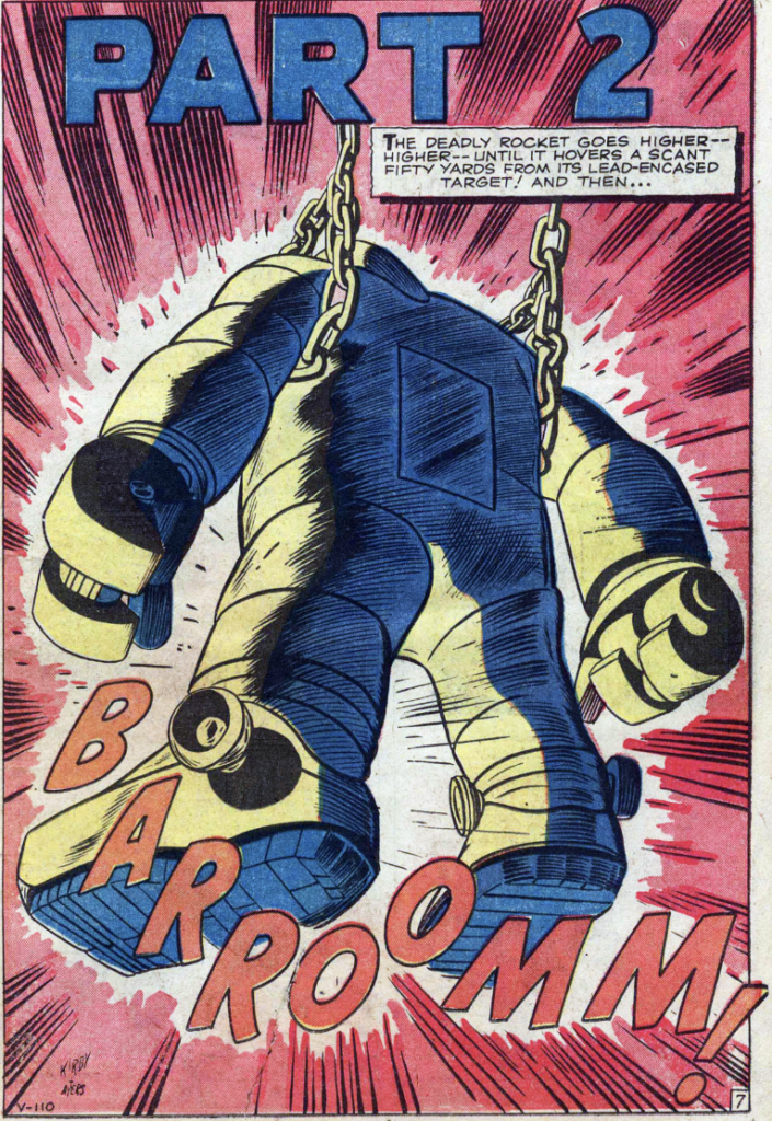 A nuclear bomb goes off on Metallo in Tales of Suspense #16, January 1961