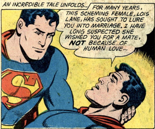 A Superman robot crashes in Action Comics #274, January 1961