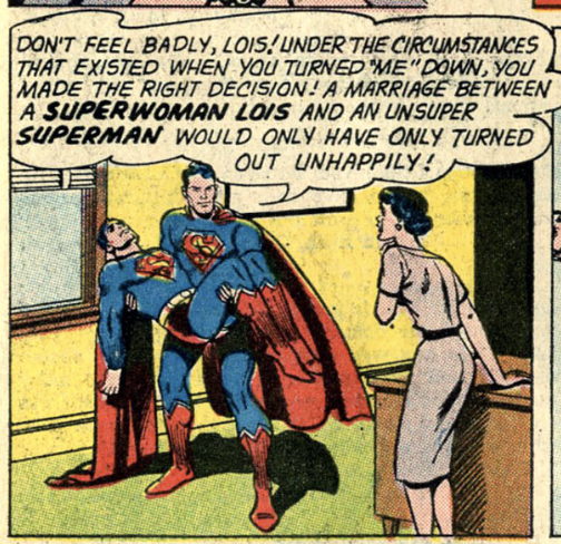 Superman being nice for that happy ending in Action Comics #274, January 1961
