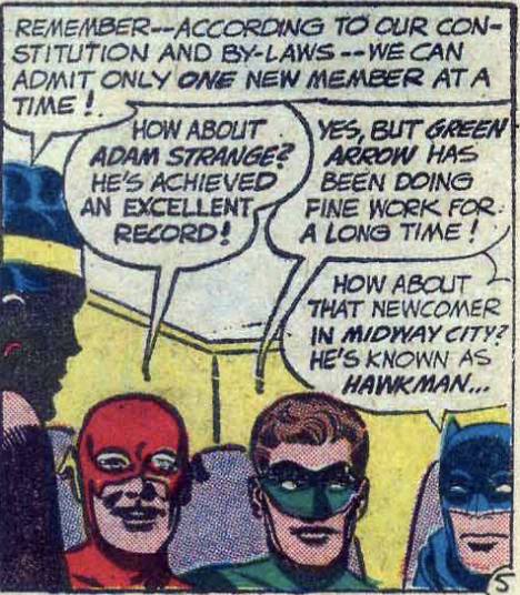 A panel from the Justice League of America #4, February 1961