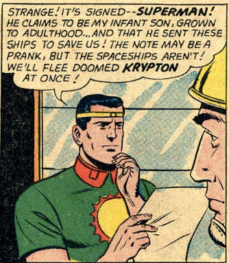 Kal-El writes to Jor-El in Superman #146, May 1961