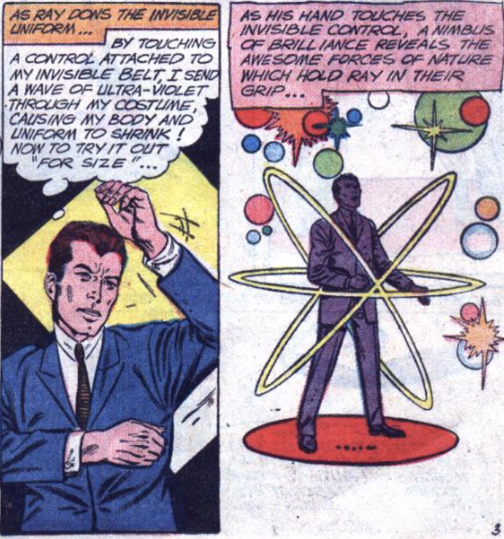 Ray shrinks as the Atom in Showcase #34, July 1961