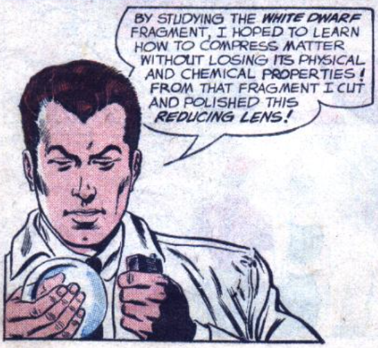 Ray Palmer and a white dwarf star lens in Showcase #34, July 1961